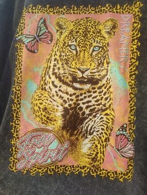 Custom Crystal Studded Leopard Oversized Graphic Tee